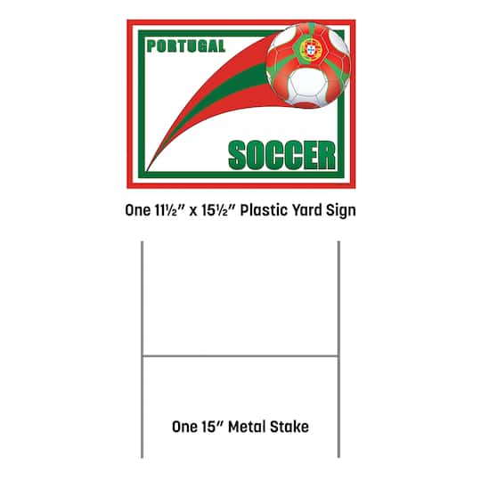 11.5" x 15.5" Portugal Soccer Plastic Yard Sign